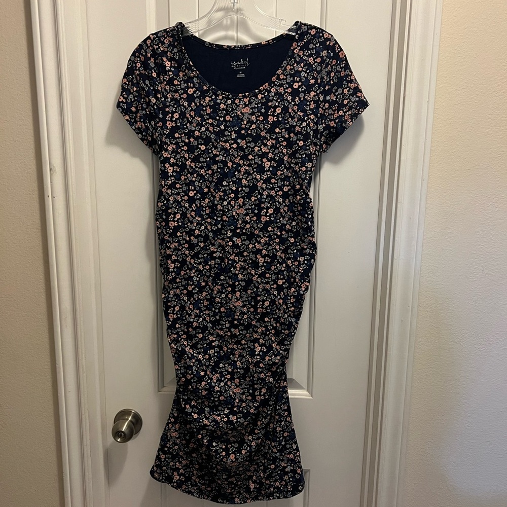 Isabel Maternity by Ingrid & Isabel Navy Floral Midi Dress